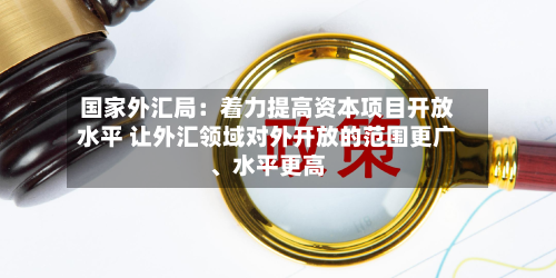 国家外汇局：着力提高资本项目开放水平 让外汇领域对外开放的范围更广、水平更高