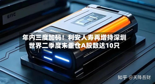 年内三度加码！利安人寿再增持深圳世界二季度末重仓A股数达10只