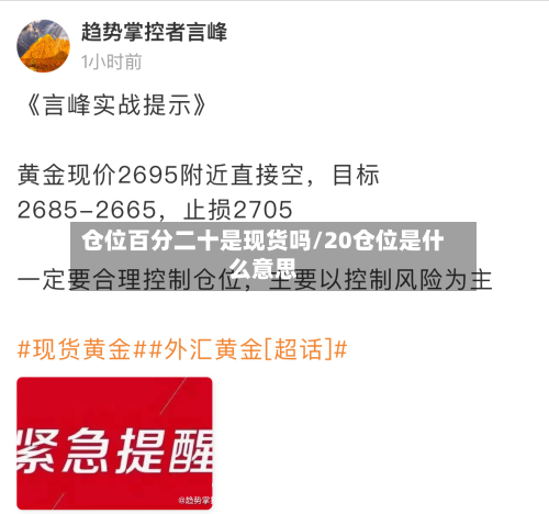 仓位百分二十是现货吗/20仓位是什么意思