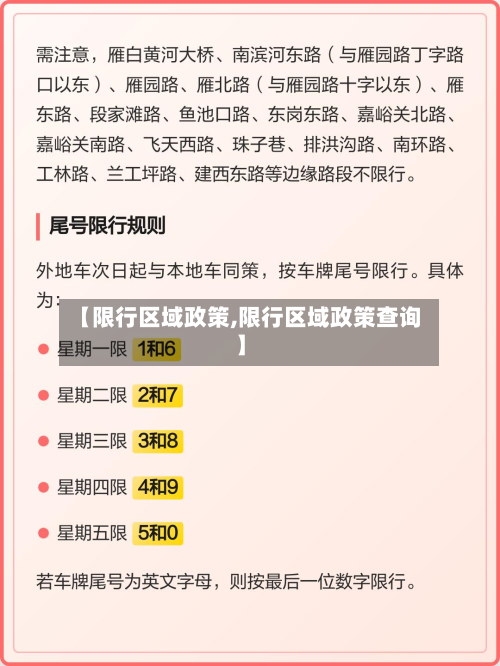 【限行区域政策,限行区域政策查询】