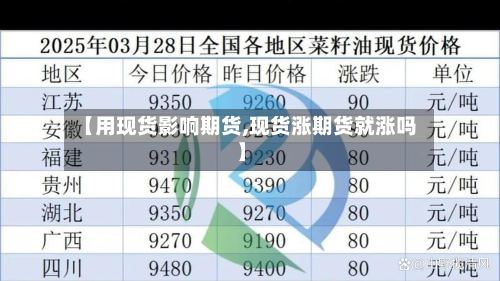 【用现货影响期货,现货涨期货就涨吗】