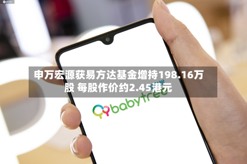申万宏源获易方达基金增持198.16万股 每股作价约2.45港元-第1张图片