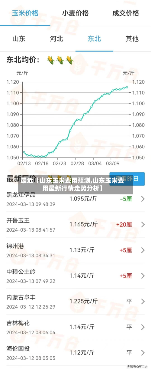 最近【山东玉米费用预测,山东玉米费用最新行情走势分析】