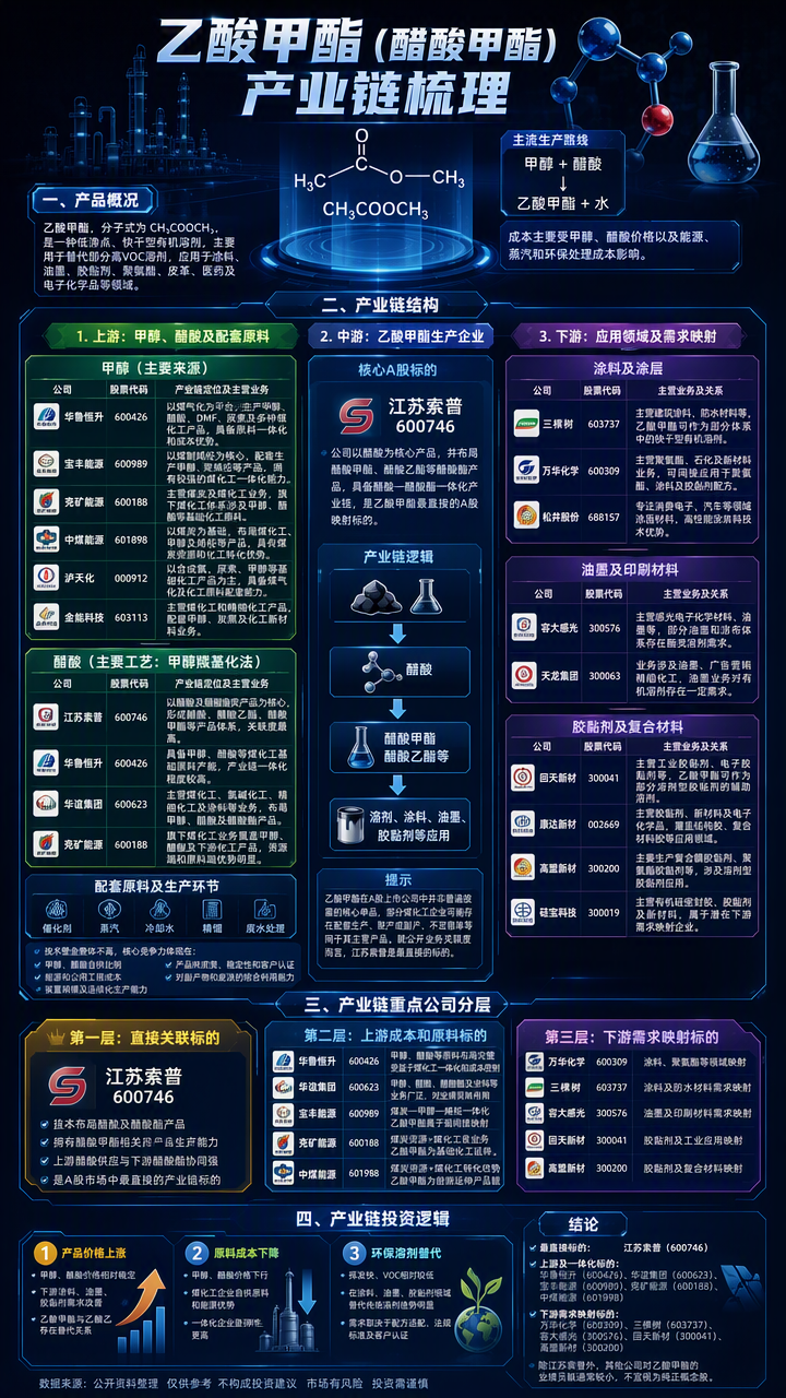 【现货异动】乙酸甲酯30天上涨32.9193%！需求回暖叠加供应收缩，库存偏紧推动报价上行